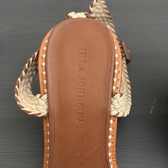 Ulla Johnson RARE Deia High Block Heel Sandal Woven Ankle Strap Natural EU40 - Picture 6 of 16